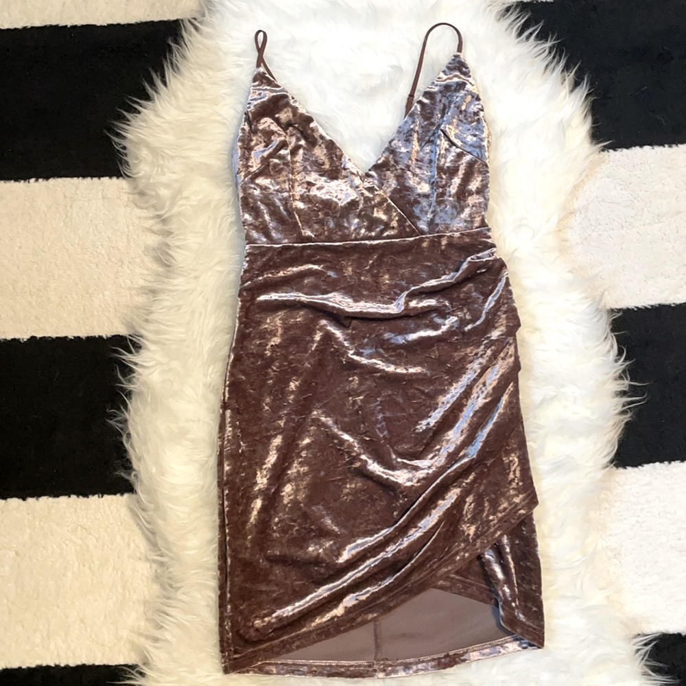 Rose Velvet Mini Dress